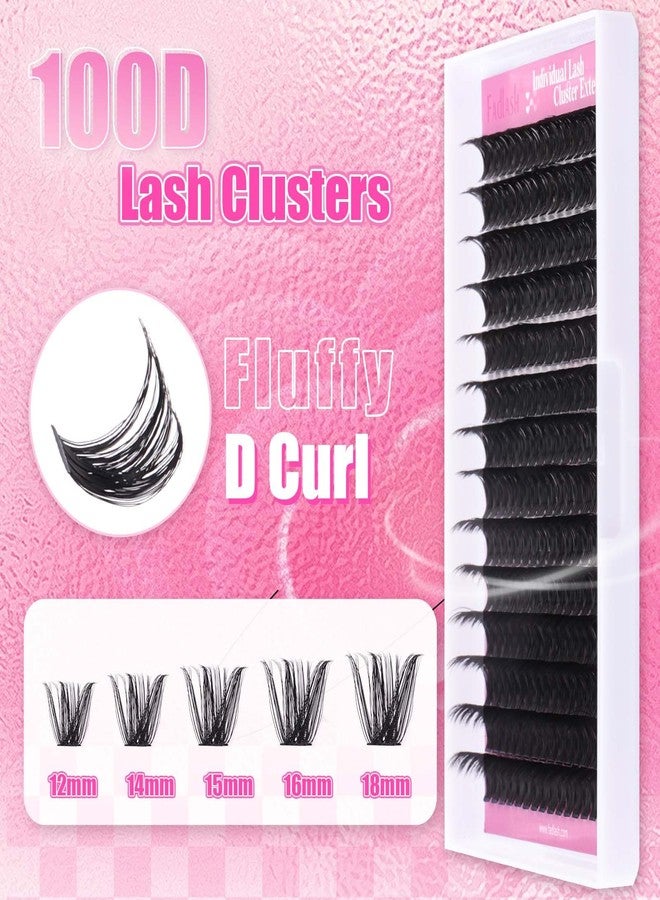 FADLASH Cluster Lashes D Curl Wispy Individual Lashes DIY Eyelash Extension Natural Look Reusable Fluffy Cluster Eyelash Extensions Self Application At Home (100D-0.07D-12-18MIX) - Image 3